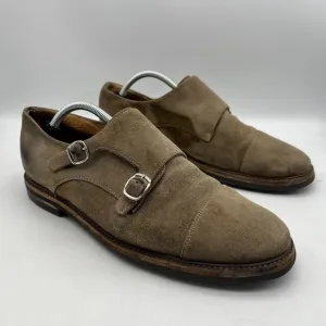 Brunello Cucinelli Made in Italy Mocha Suede Double Monk Shoes 44