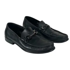 Bruno Magli Bigolo Black Leather Loafer Shoes Men's Size‎ 9.5 Made in Italy