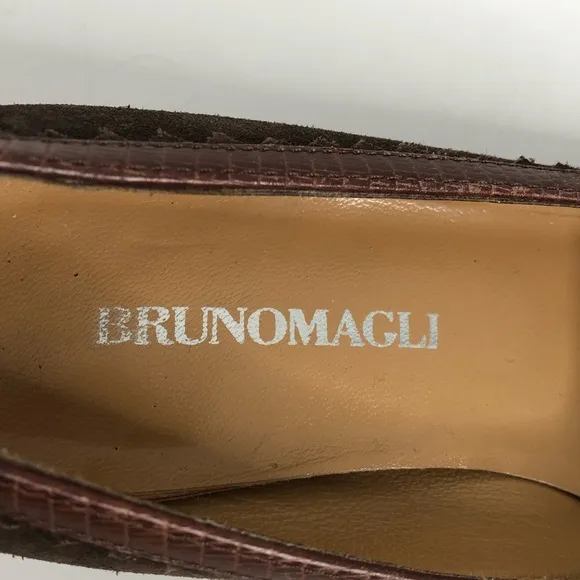 Bruno Magli Brown Suede Mary Jane Heeled Shoes 6