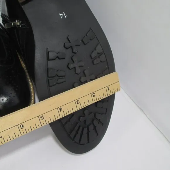 Bruno Marc Bergen Black Leather Oxfords Ankle Boots LKNEW Sz 14
