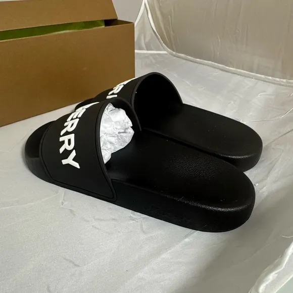 Burberry Black Slide Sandals UK5