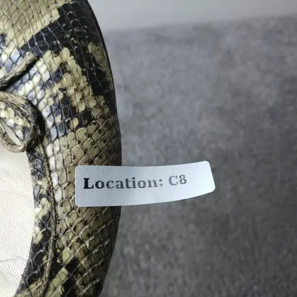 Burberry Snakeskin Leather Ballet Flats Womens Size 39 EU Shoes Tan Beige