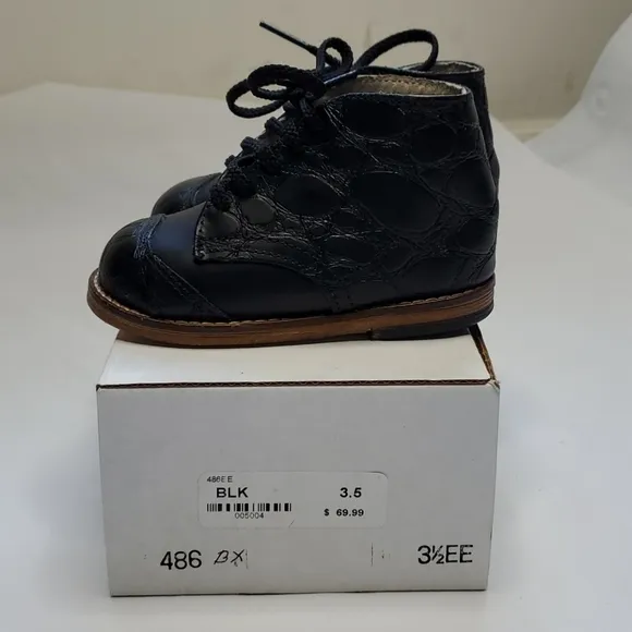 Buster Brown Black Leather Hard Bottom Shoes