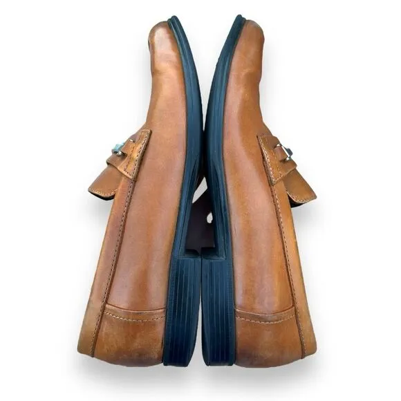 Calvin Klein Men's Brown Leather Slip-On Loafer Dress Shoes, Size 7