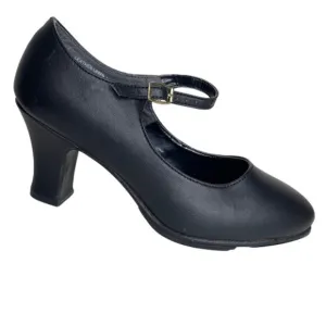 Capezio 657 Black Leather Manhattan Xtreme Tap Leather Buckle Shoe Size 6.5