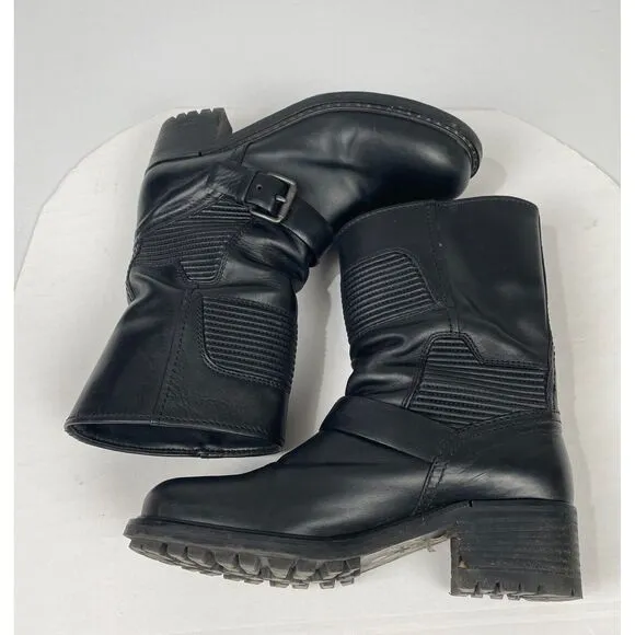 Car Shoe Boot Womens Shoes, Black Leather Size 8.5