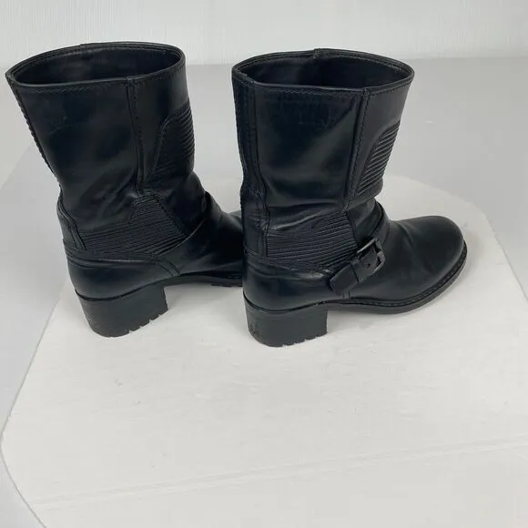 Car Shoe Boot Womens Shoes, Black Leather Size 8.5