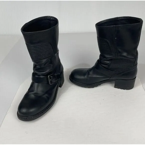 Car Shoe Boot Womens Shoes, Black Leather Size 8.5