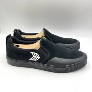 Cariuma Mens Size 13 Black Suede Canvas Slip On Sneakers Shoes