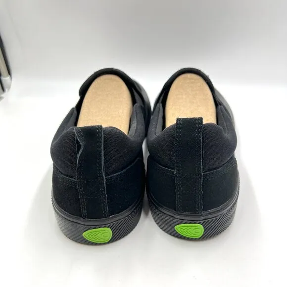 Cariuma Mens Size 13 Black Suede Canvas Slip On Sneakers Shoes