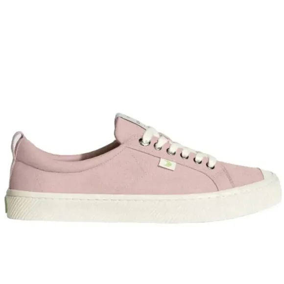 Cariuma Unisex Oca Low Sneaker Shoes Lace-Up Round Toe Rose Canvas Size 6/7.5