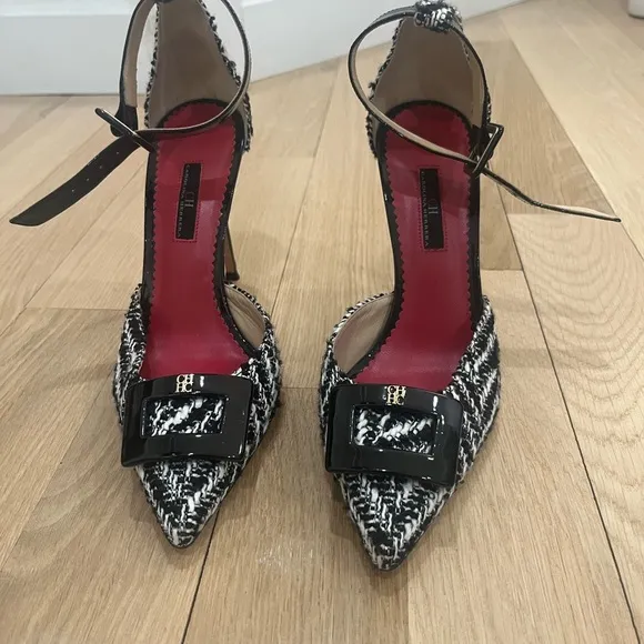 ✨Carolina Herrera Black and White Tweed Women's Heels