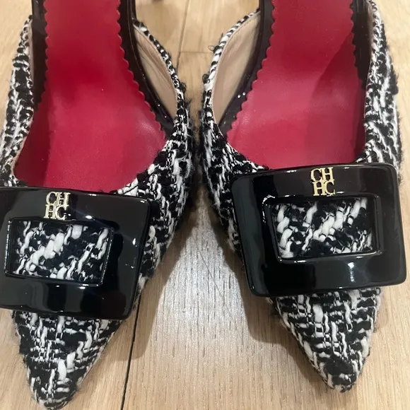 ✨Carolina Herrera Black and White Tweed Women's Heels