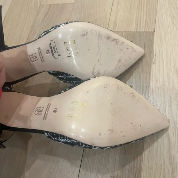 ✨Carolina Herrera Black and White Tweed Women's Heels