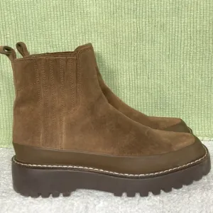 Caslon Women's Betsy Lug Sole Water Resistant Brown Suede Boots Shoes SZ US 9