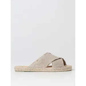 Castaner Linen CrossStrap Jute Sole Sandals Women Gold