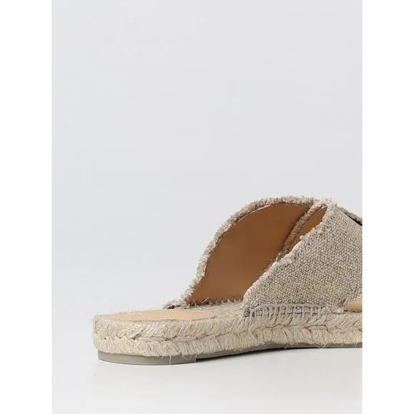 Castaner Linen CrossStrap Jute Sole Sandals Women Gold