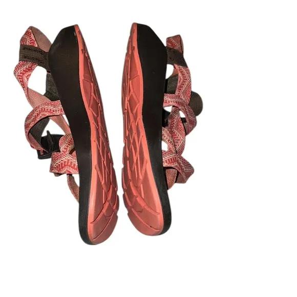Chaco Orange and Brown Strappy Sandals Size 9
