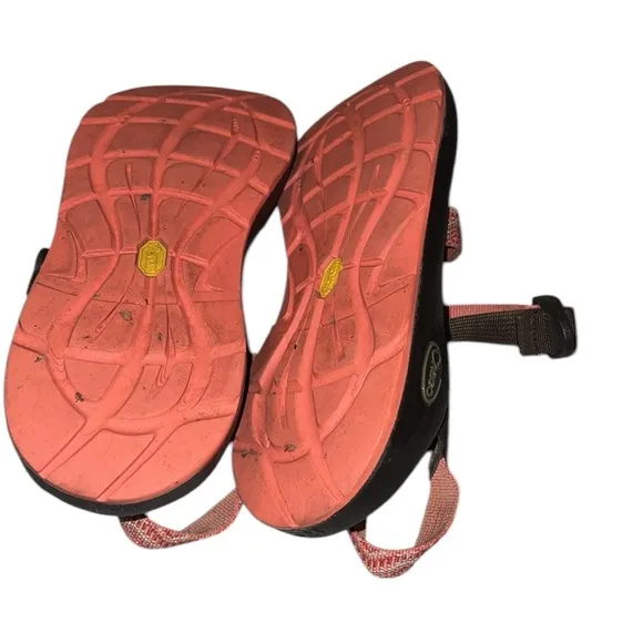 Chaco Orange and Brown Strappy Sandals Size 9