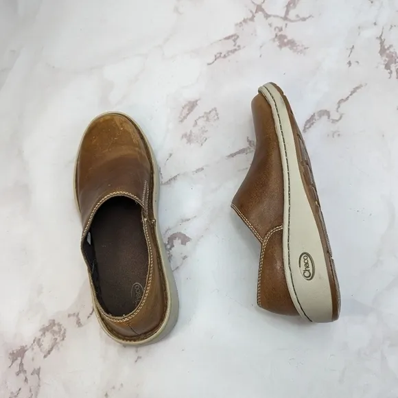 Chaco Slip On Womens 9 EU 40 Zaagh Gunnison Brown Leather Loafer Shoes Shiitake