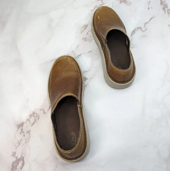 Chaco Slip On Womens 9 EU 40 Zaagh Gunnison Brown Leather Loafer Shoes Shiitake