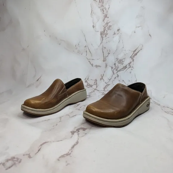Chaco Slip On Womens 9 EU 40 Zaagh Gunnison Brown Leather Loafer Shoes Shiitake