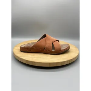 Chaco Wayfarer Sandals Womens Size 6 Brown Suede Clay Leather Slide On Casual