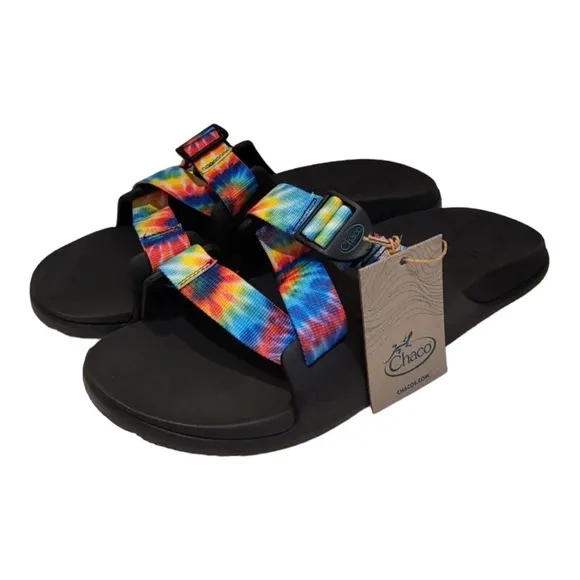 Chacos Sandals Men Size 11 Chillos Slide Sandal Dark Tie Dye JCH108033