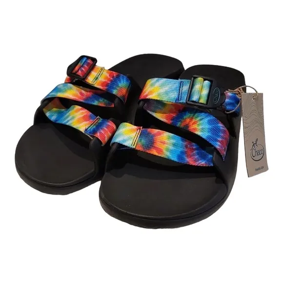 Chacos Sandals Men Size 11 Chillos Slide Sandal Dark Tie Dye JCH108033