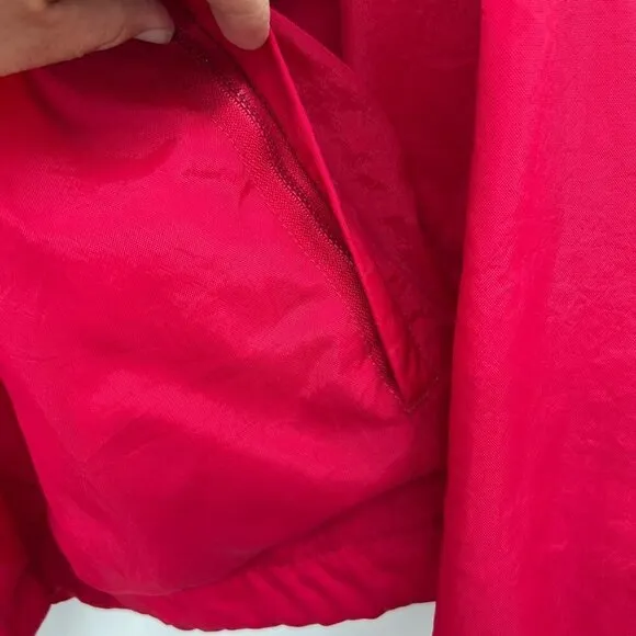 Champion Men's Red V-Neck Golf Pullover Zipper Pocket Windbreaker jacket Size M