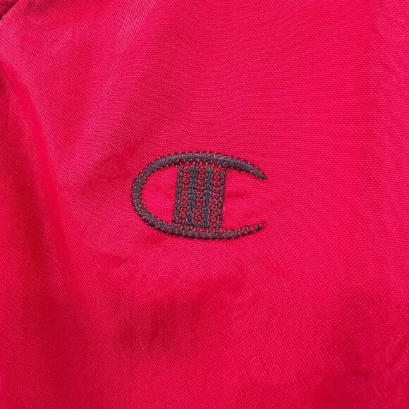Champion Men's Red V-Neck Golf Pullover Zipper Pocket Windbreaker jacket Size M