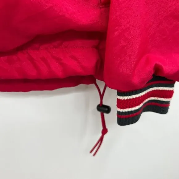 Champion Men's Red V-Neck Golf Pullover Zipper Pocket Windbreaker jacket Size M