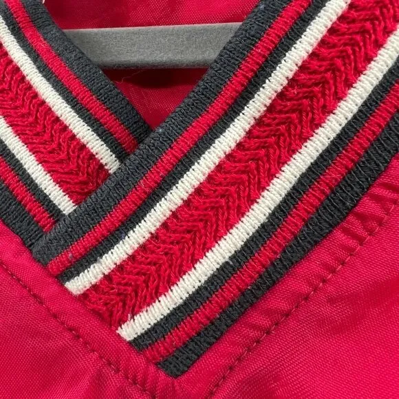 Champion Men's Red V-Neck Golf Pullover Zipper Pocket Windbreaker jacket Size M
