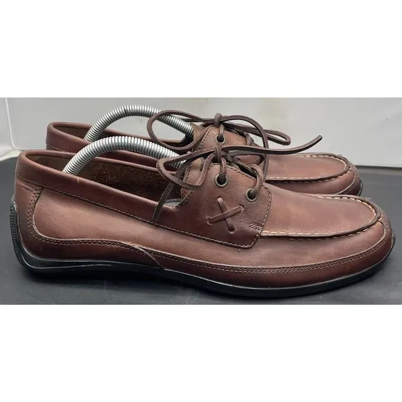 Chaps Polo RL Merc Brown Leather Deck Shoes Mens 9.5 Light Use Fast Shipping