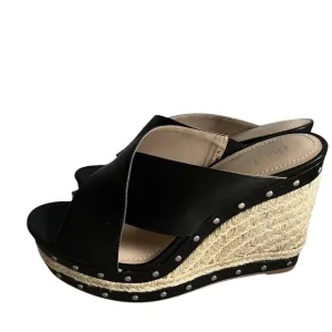 Charles by charles David Black Wedge Sandals