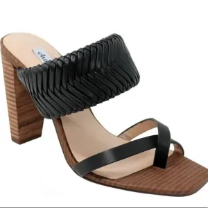CHARLES DAVID “HORATIO” BLOCK HEEL LEATHER SANDALS🆕