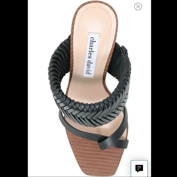 CHARLES DAVID “HORATIO” BLOCK HEEL LEATHER SANDALS🆕