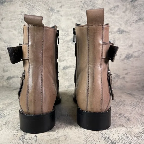 Charles David Studded Moto Ankle boots  made in Italy