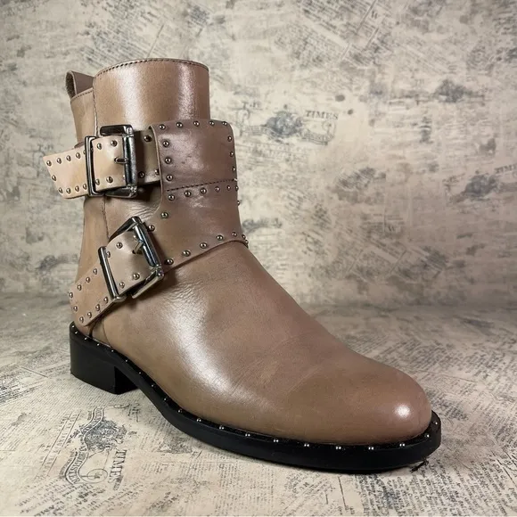 Charles David Studded Moto Ankle boots  made in Italy