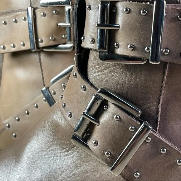 Charles David Studded Moto Ankle boots  made in Italy