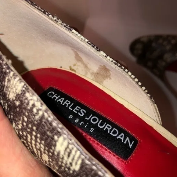 Charles Jourdan snakeskin print heels shoes