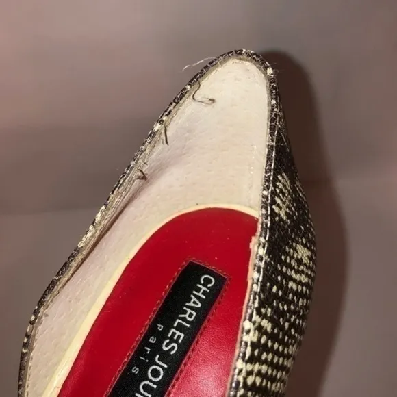 Charles Jourdan snakeskin print heels shoes