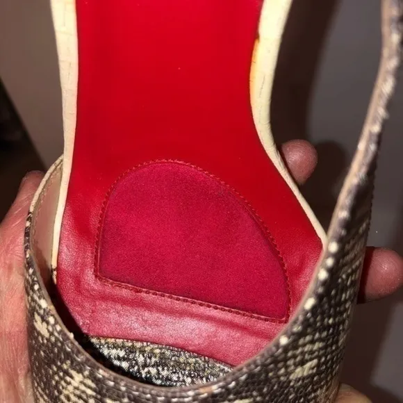 Charles Jourdan snakeskin print heels shoes