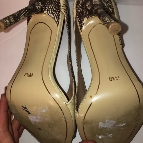 Charles Jourdan snakeskin print heels shoes