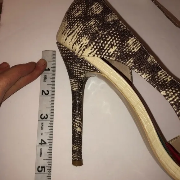 Charles Jourdan snakeskin print heels shoes