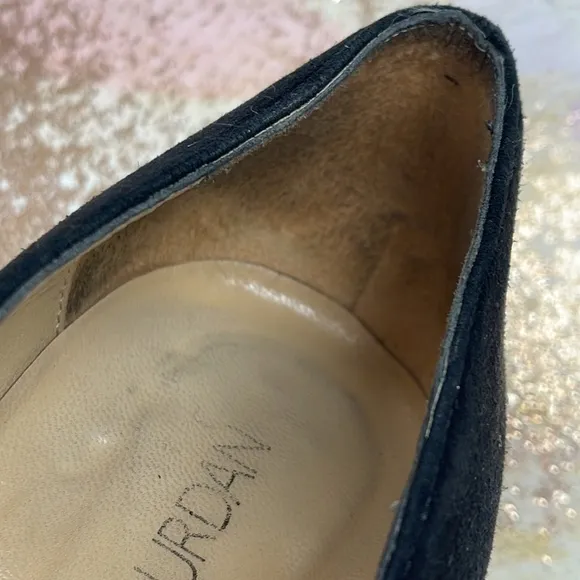 Charles Jourdan vintage black suede heels shoes 6.5