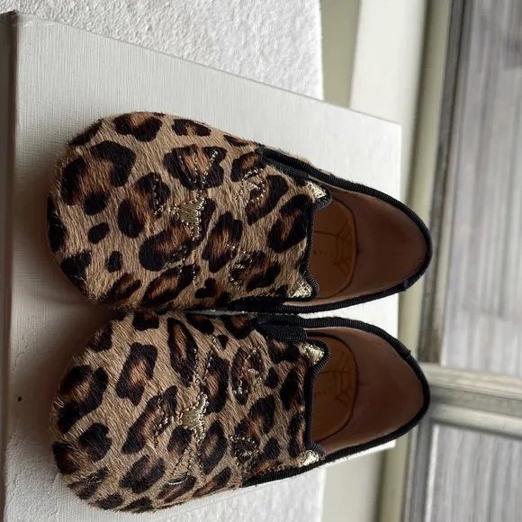Charlotte Olympia shoes for baby. Printed pony /suede size 21 cat face stiches