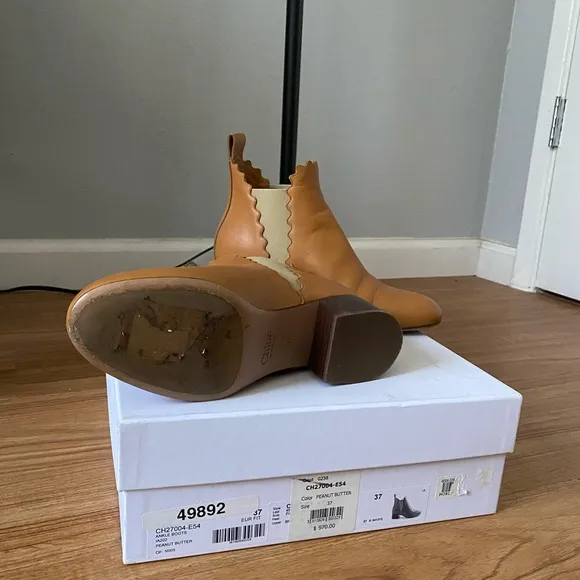 Chloe Peanut Butter Ankle Boots