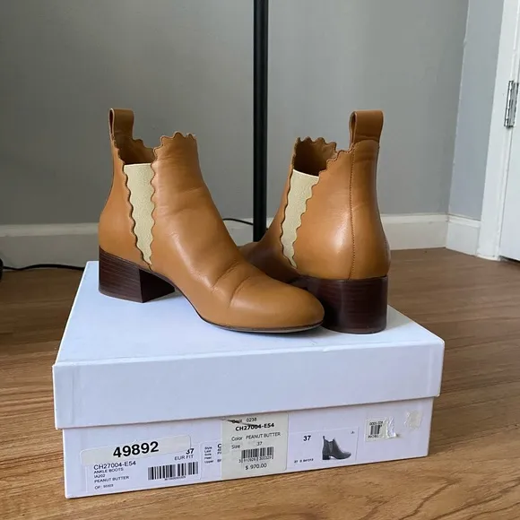 Chloe Peanut Butter Ankle Boots