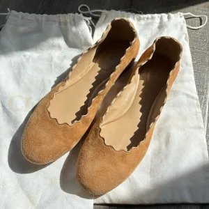 Chloe scalloped Tan Suede